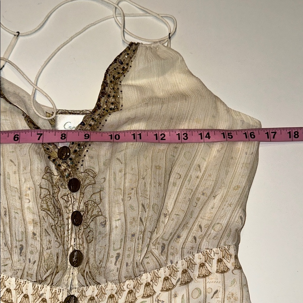 READ Camilla *The Queens Chamber white gold silk Egyptian Cleopatra boho dress S - Picture 10 of 16